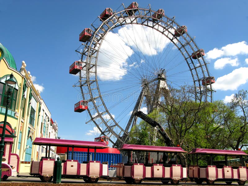 Prater obří staré ferris wheel v Vídeň, Rakousko.