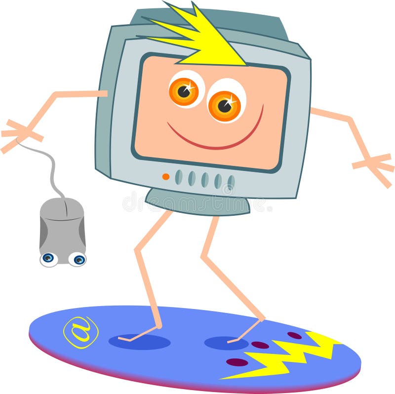 Praticare il surfing il Internet illustrazione di stock Praticare il surfing il Internet illustrazione di stock