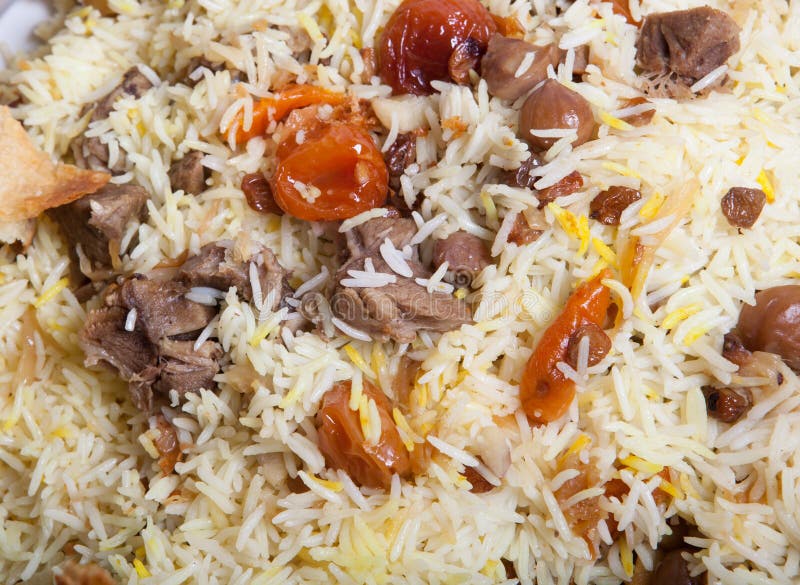 Prato cozido do pilau foto de stock Prato cozido do pilau foto de stock