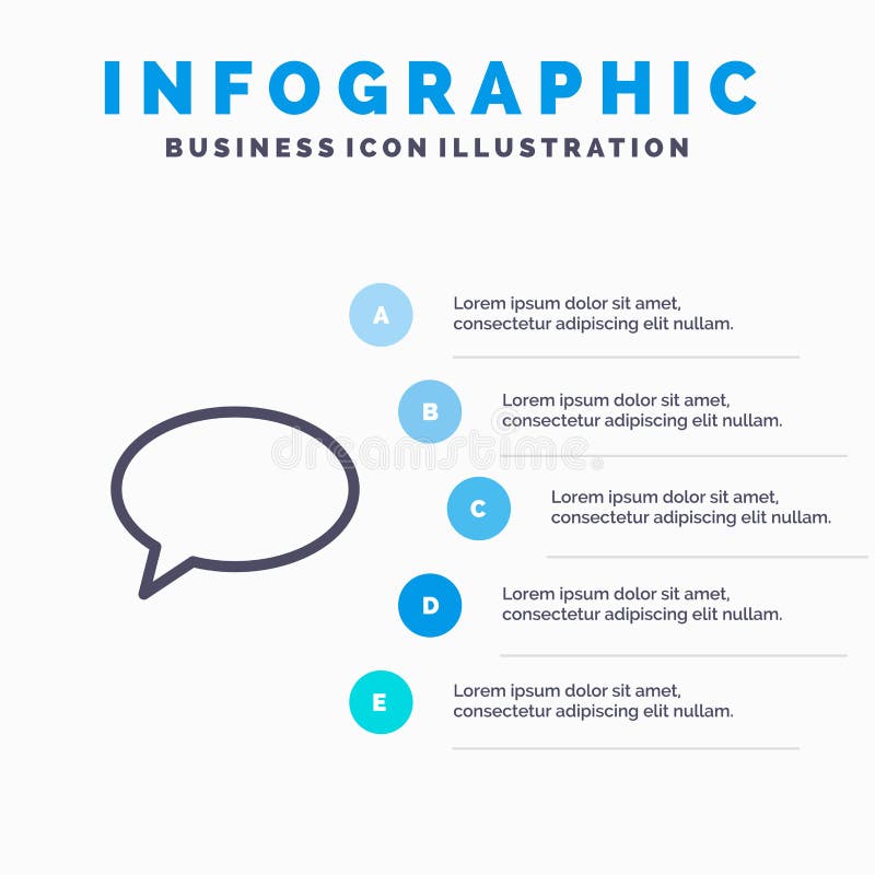 Pratstund som pratar, massage, postlinje symbol med för presentationsinfographics för 5 moment bakgrund vektor illustrationer Pratstund som pratar, massage, postlinje symbol med för presentationsinfographics för 5 moment bakgrund vektor illustrationer