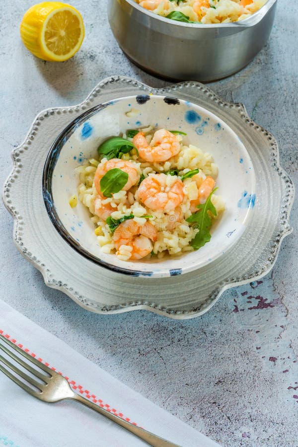 Prawn, Fennel and Rocket Risotto Stock Image Image of dinner, food