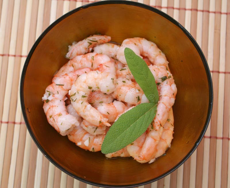 Prawns with garlic oil stock image. Image of snack, fish 37196983