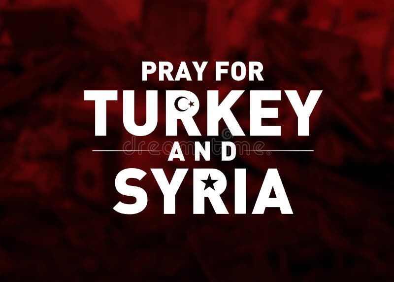 Pray for Turkey and Syria Poster Design. Stock Illustration