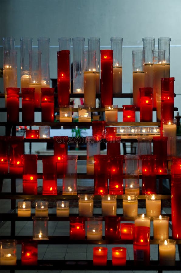Prayer candles in church stock image. Image of ideas 66792365