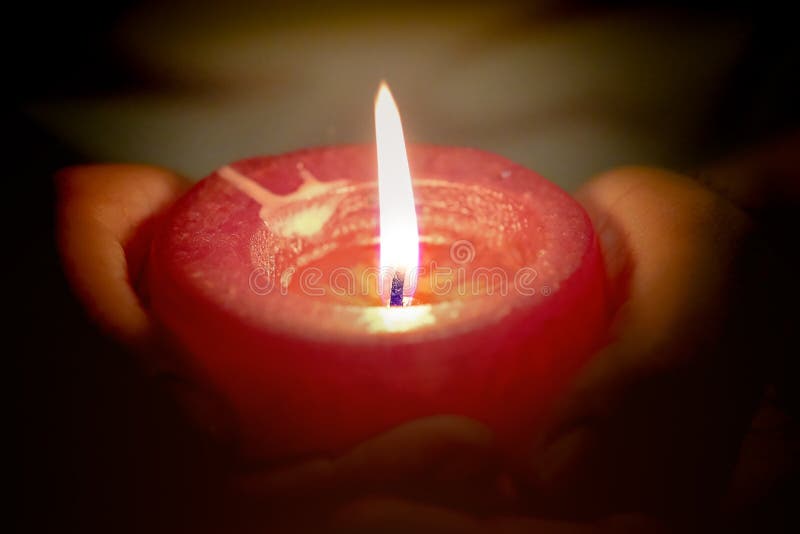 Prayer and Hope Concept of Candle Light in Hands Stock Photo Image of background, holding