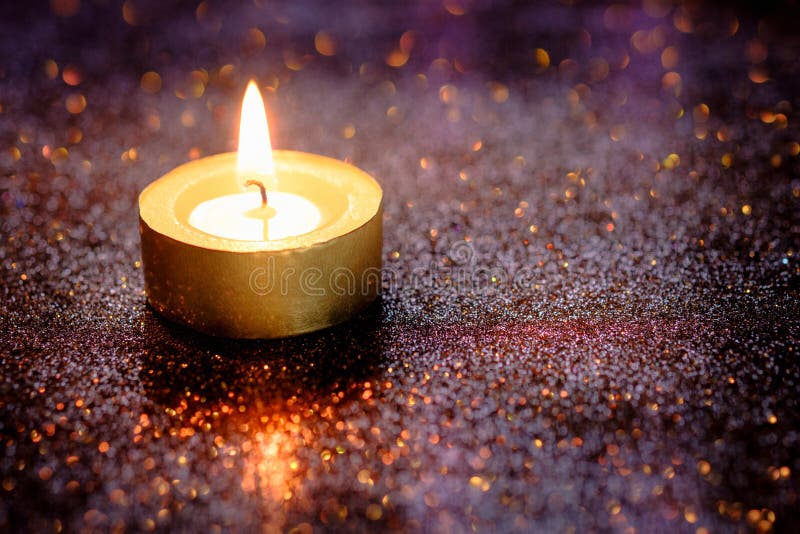 Prayer and Hope Concept. Retro Candle Light with Lighting Effect Stock Image Image of