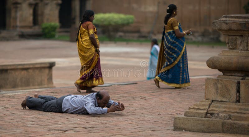 A prayer in the Indian temple