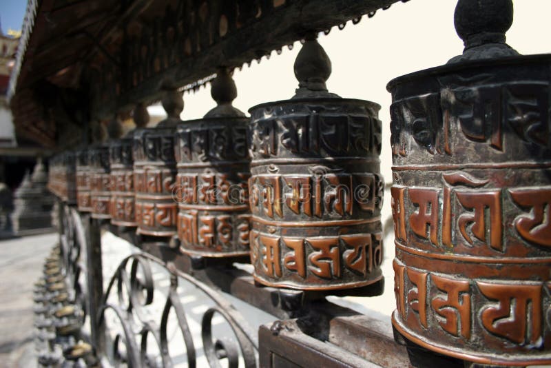 Prayer Wheels stock photo. Image of swayambhunath, candles 544570
