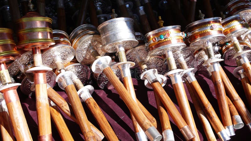 Prayer wheels in Tibet