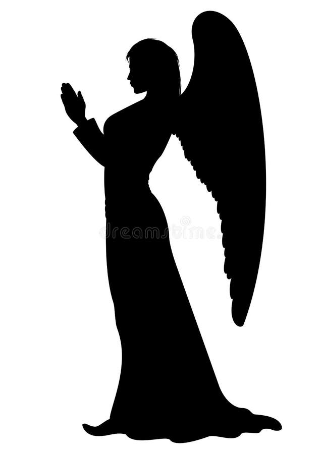 Download Praying Angel Silhouette stock illustration. Illustration ...