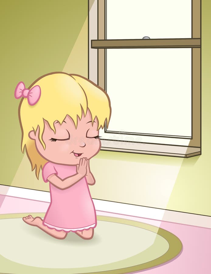 Praying Girl stock vector. Illustration of female, catholic 13641950