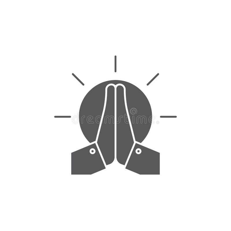 Praying Hands Vector Icon Symbol Isolated on White Background Stock ...