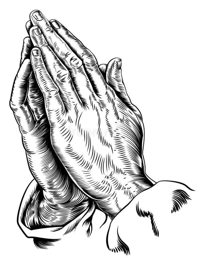 A vector illustration of praying hands inspired by Albrecht Durer s1508 study. A vector illustration of praying hands inspired by Albrecht Durer s1508 study