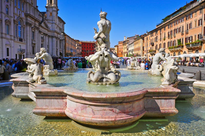 Praça Navona em Roma, Itália fotografia de stock Praça Navona em Roma, Itália fotografia de stock