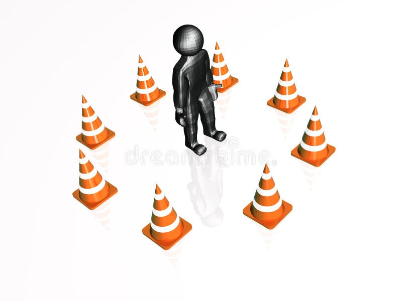 Precautionary cones royalty free illustration