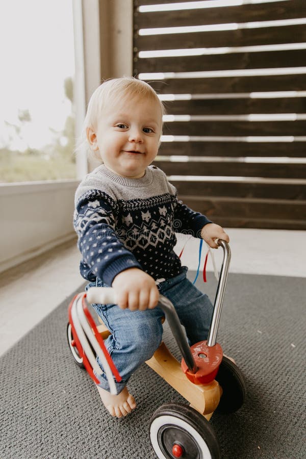 Precious Blonde Baby Boy Outdoors at the Park Stock Photo - Image of ...