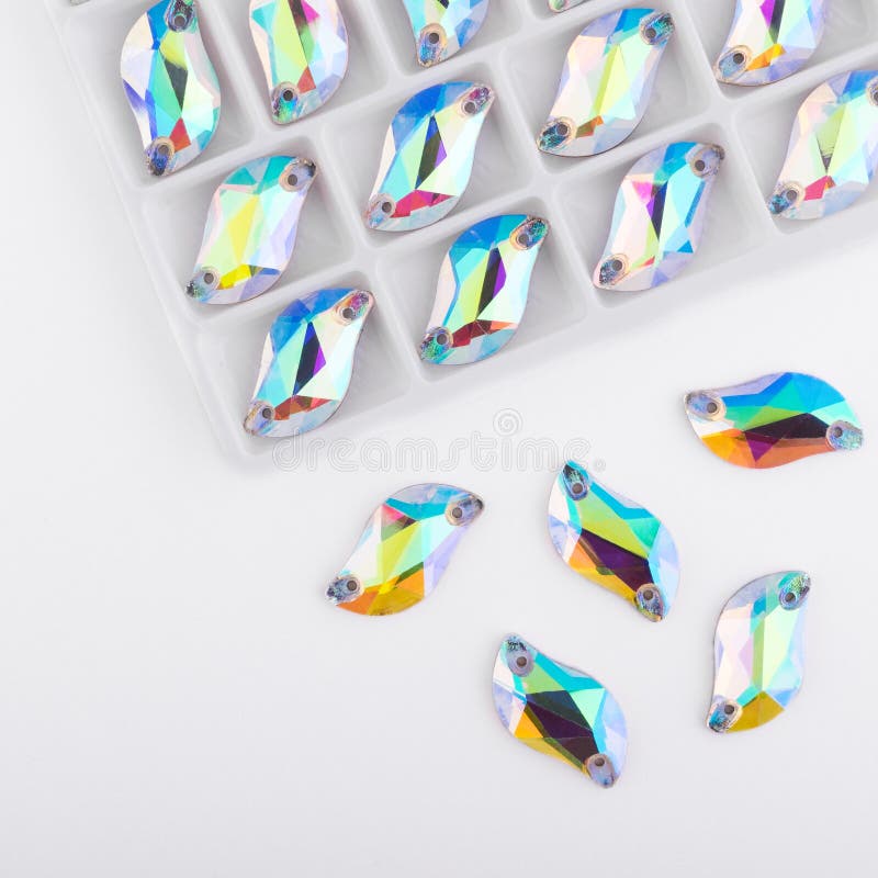 Precious stones crystal color in the pallet on a white background. royalty free stock images