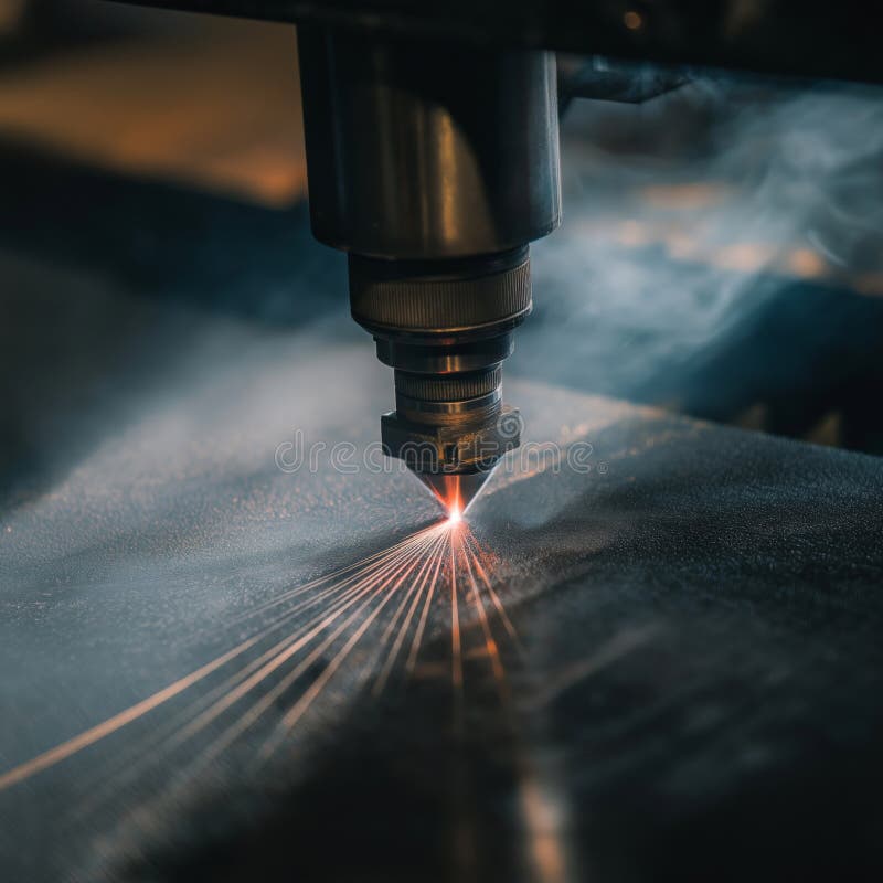 Precision Cutting with Advanced Laser Technology for High-Quality Fabrication in Modern Manufacturing Environments stock photography