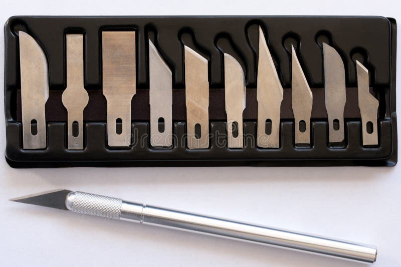 Precision Knife with Assorted Blades Stock Photo Image of blades