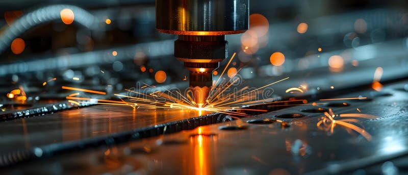 Precision Laser Welding in Action: Metalwork Meets Technology. Concept Metal Fabrication, Advanced royalty free illustration