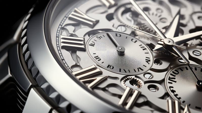 Precision metallic silver stock illustration