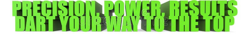 Precision Power Results Dart Your Way to the Top, 3d text royalty free illustration