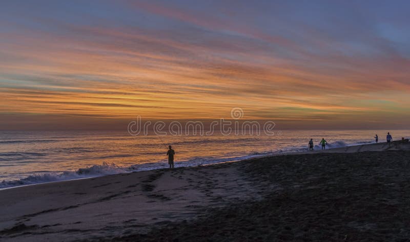 Predawn Sky Stripes Over Florida Beach Stock Photo - Image of florida ...