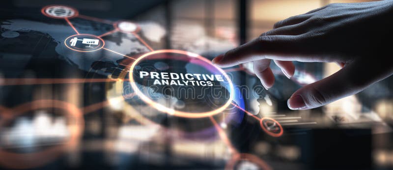 Predictive Analytics Leveraging Data for Future Insights, projection on a virtual screen, Business and Technology Concept royalty free stock photos