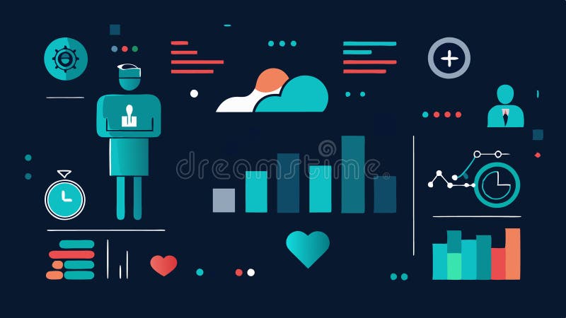 Predictive Health Analytics A futuristic dashboard showing various health metrics of a population with AI predictive stock images