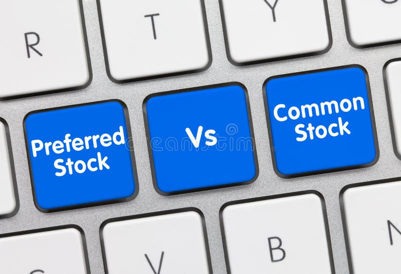 Preferred Stock Vs. Common Stock - Inscription on Blue Keyboard Key