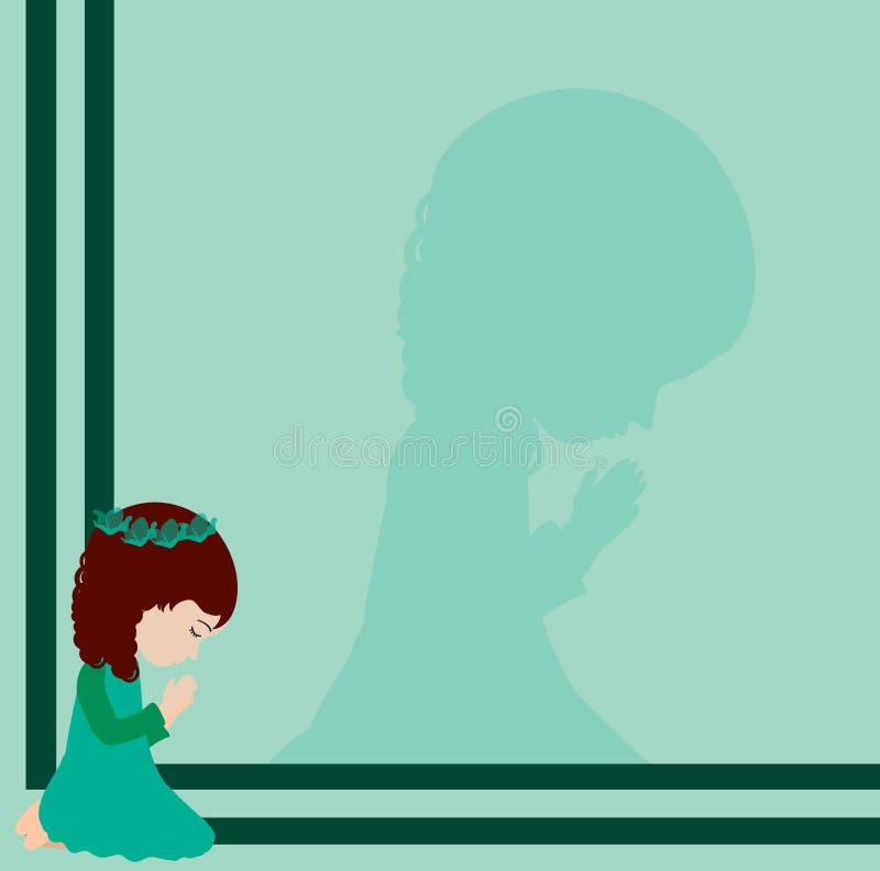 Pregare della bambina illustrazione di stock Pregare della bambina illustrazione di stock