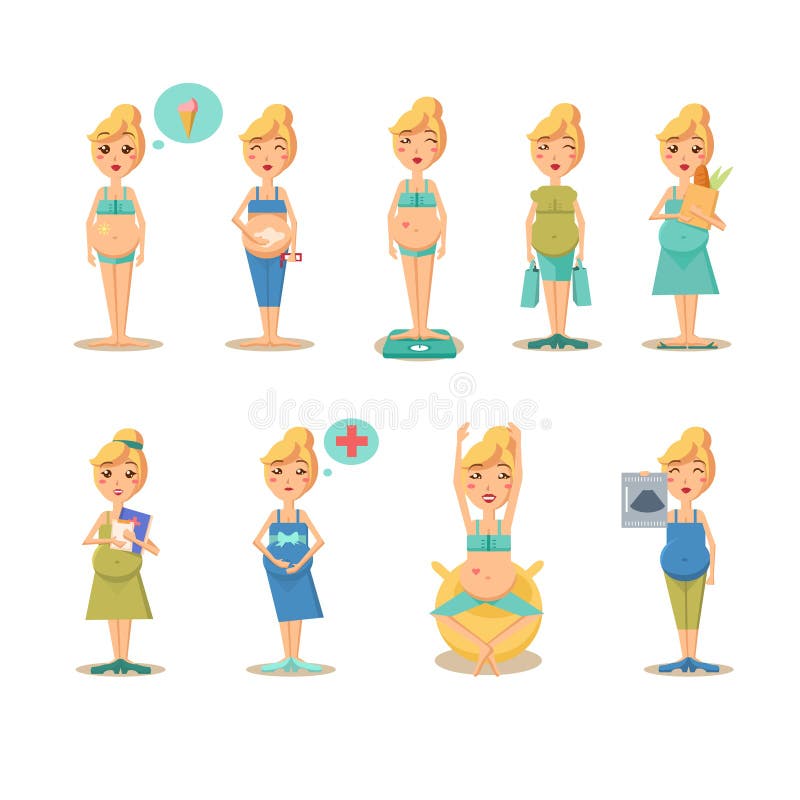 Pregnancy Cartoon Funny Drawings Stock Vector Illustration of medical