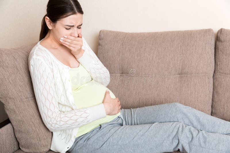 Pregnancy Morning Sickness Pregnant Woman Having Nausea Feeling Bad In