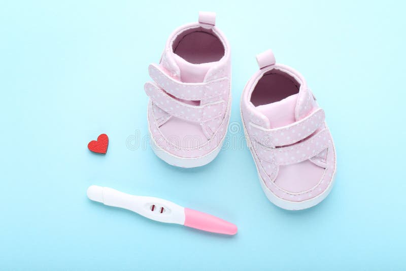 Pregnancy Test with Baby Boots Stock Photo Image of life, maternity