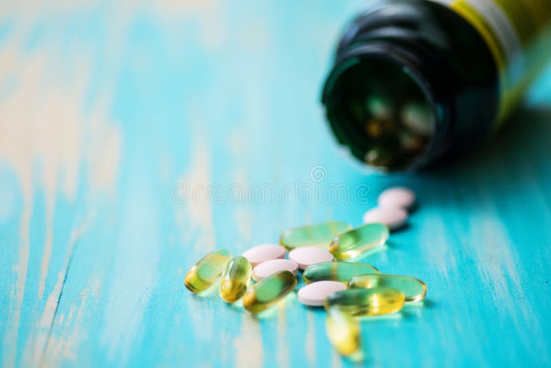 Pregnancy Vitamins and Fish Oil Stock Photo Image of good, blue 68302692