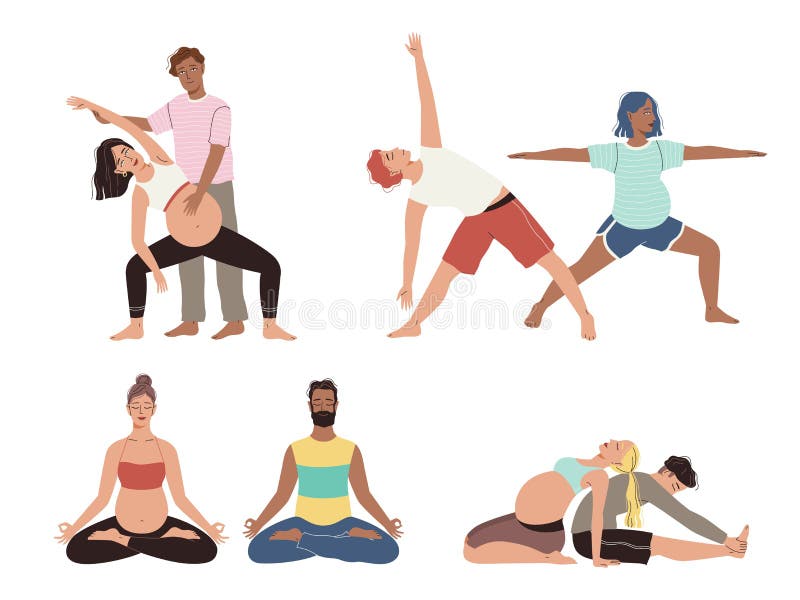 25 Pregnancy Yoga Poses | Illustrations ~ Creative Market