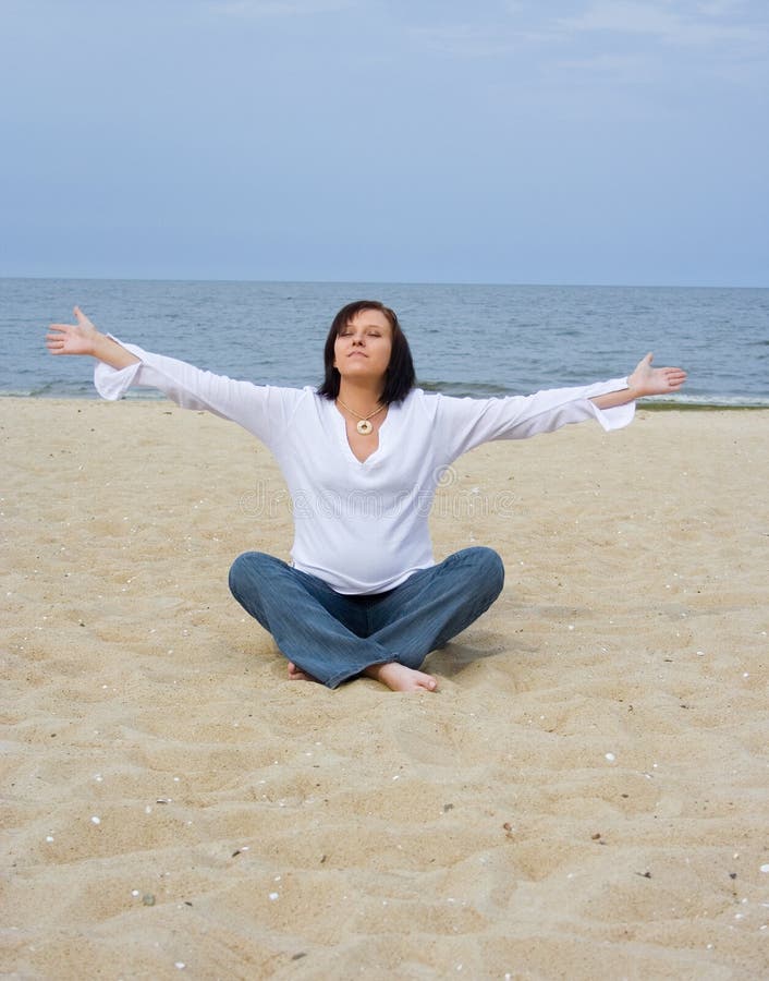 Pregnant on the beach