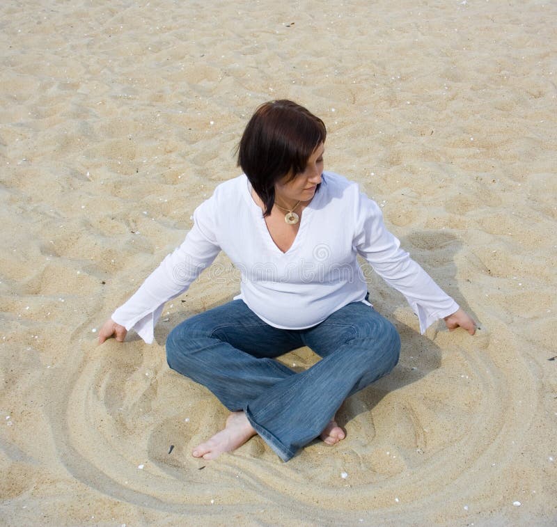 Pregnant on the beach