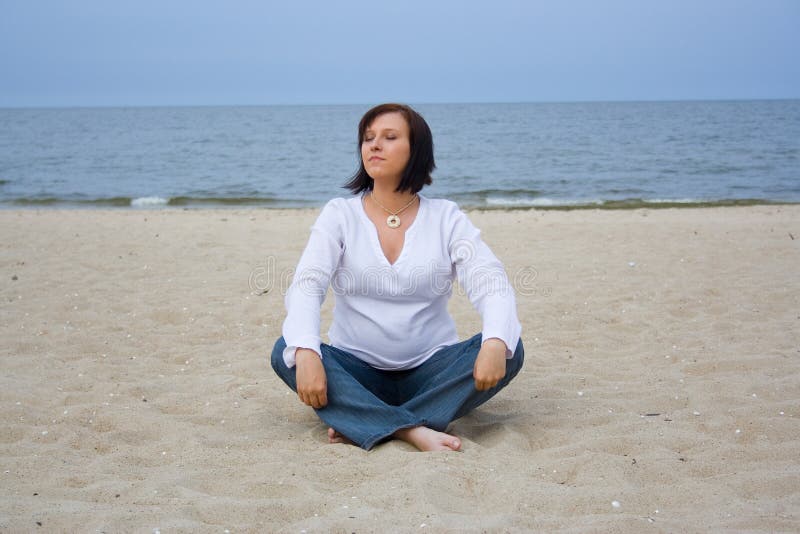 Pregnant on the beach