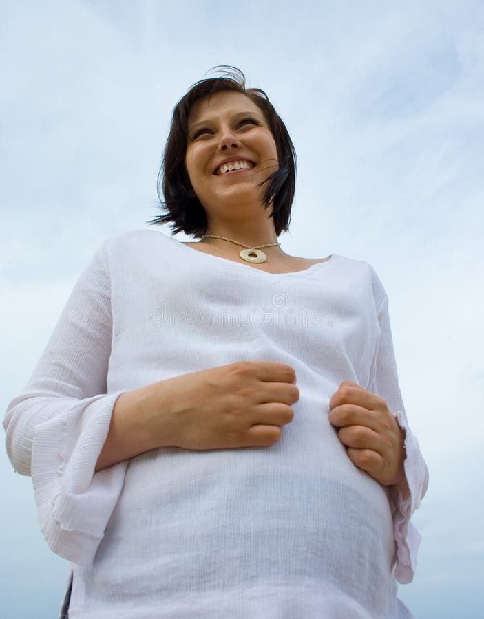 Pregnant on the beach