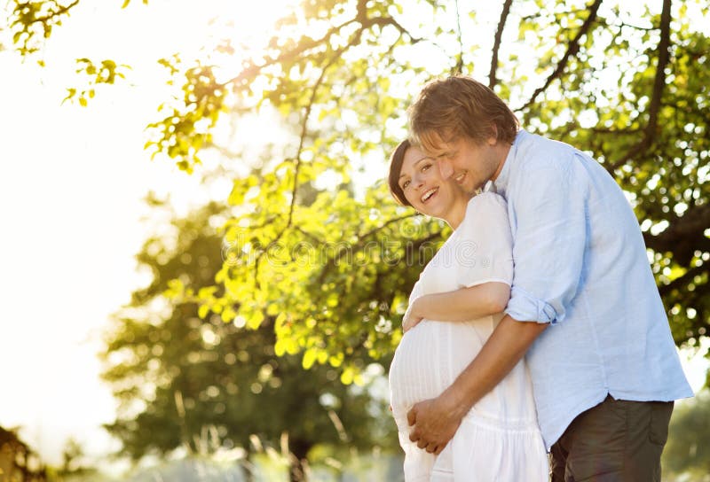 Pregnant couple royalty free stock image