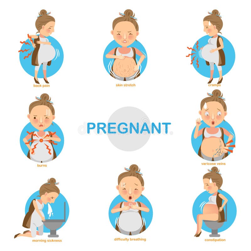 Pregnant Discomfort vector illustration Pregnant Discomfort vector illustration