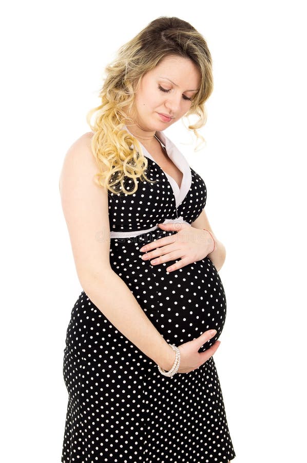 Pregnant girl in a dress