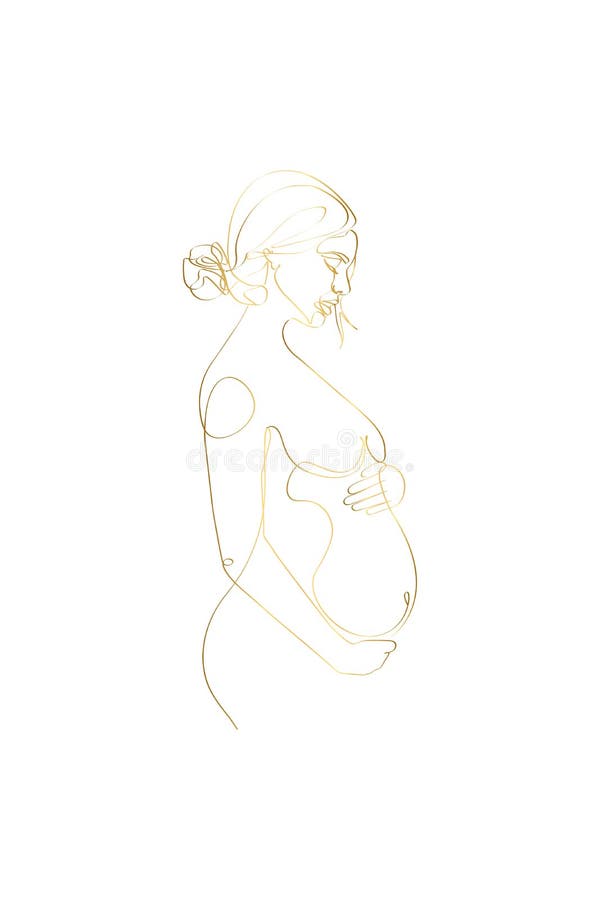 Pregnant woman abstract linear illustration. Motherhood concept. Hand drawn  sketch. 22381825 Vector Art at Vecteezy