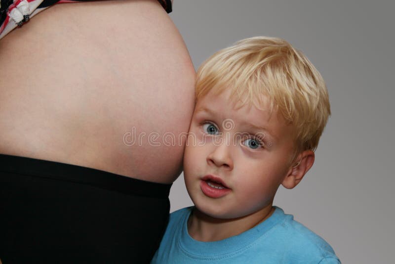 PREGNANT MOM AND SON Stock Image Image Of Mouth Cute 1140263