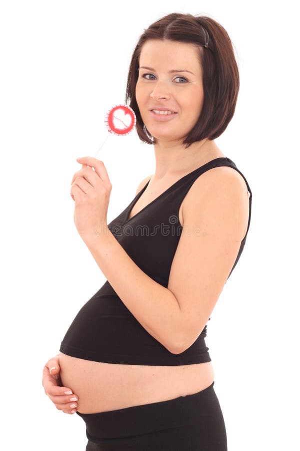 Pregnant and sweets royalty free stock photos