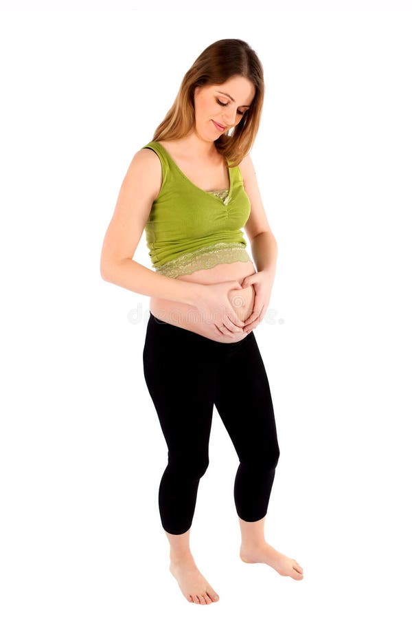 Pregnant Woman with Crutches Stock Photo Image of caress, belly 13707838