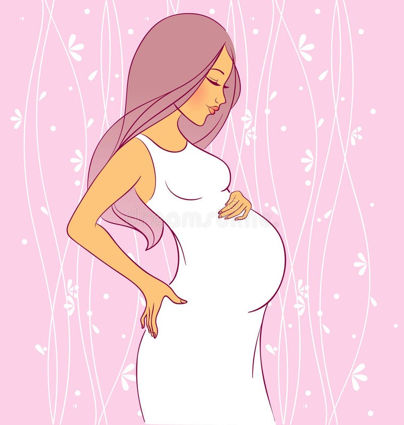 Pregnant Woman Profile stock vector. Illustration of abstract - 3747287