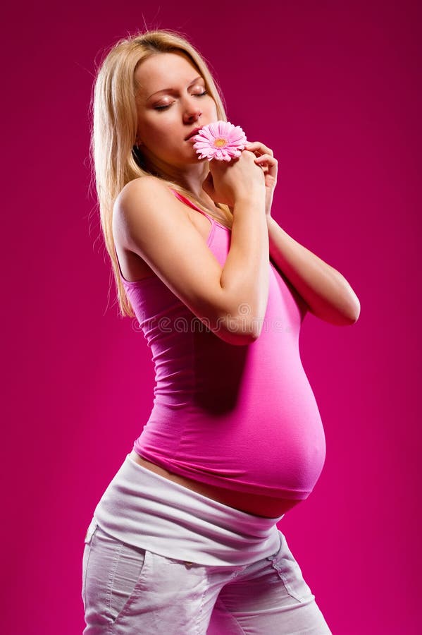 Pregnant Woman Wearing Rubber Gloves Stock Image Image of conceptual