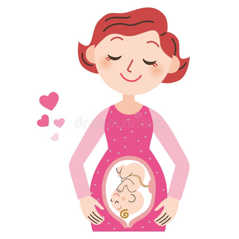 Pregnant woman and baby stock vector. Illustration of stomach